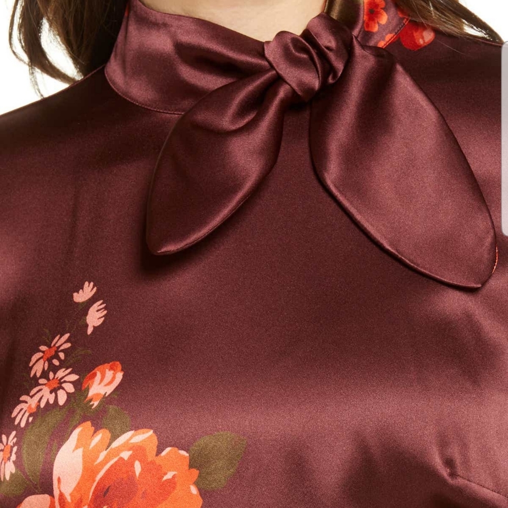 Reformation Livie silk burgundy mini dress 4 - Picture 3 of 8